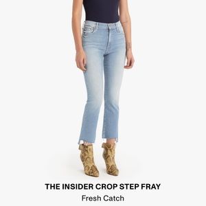 Mother insider crop step fray jeans in fresh catch